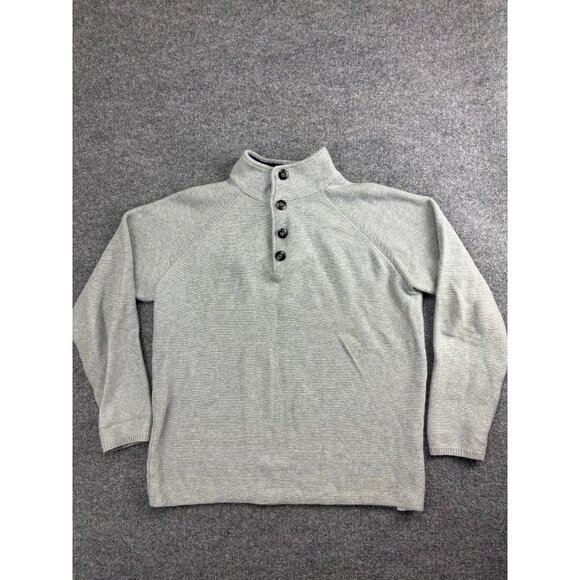 Selected Homme Vince Sweater Men's XL Gray Henley Button Neck Cotton - Picture 1 of 9